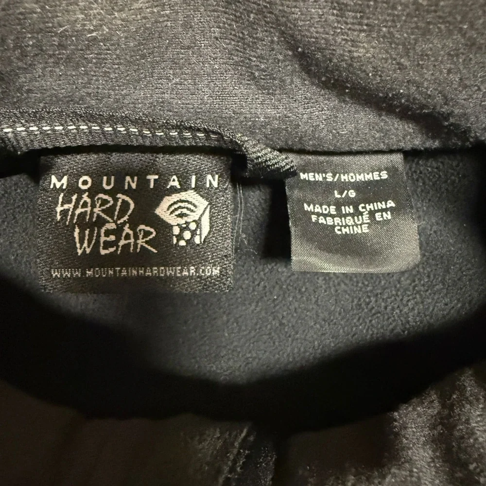 Mountain Hard‎ Wear Mens Fleece Vest Size L Black Full Zip Outdoor Hiking